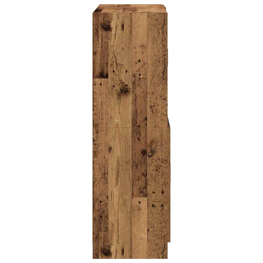 2 Piece Kitchen Cabinet Set Rustic Wood Look Engineered Wood