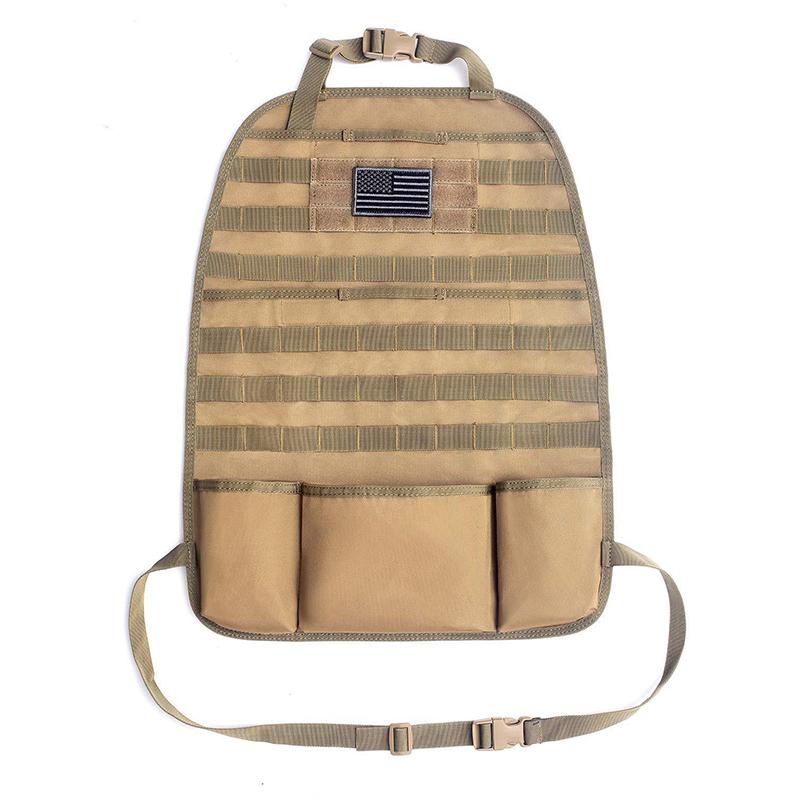 New Outdoor Tactical Car Seat Storage Cushion Molle Panel Seat Protector Multi-function Car Collection Sundries Hanging Bag