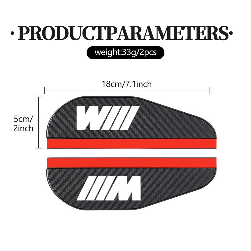 2PCS Car Rearview Mirror Sticker Rain Eyebrow Protector Cover For BMW Performance M E87 E30 E46 E28 F35 G20 E93 F20 X3 X