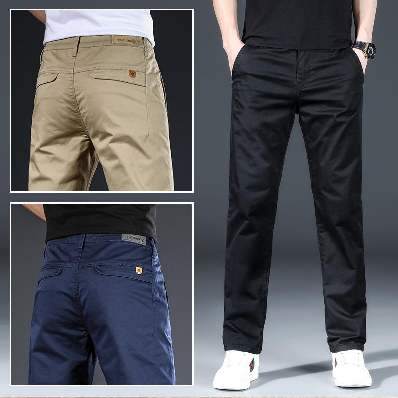 Men'S Spring And Autumn Comfortable Casual Pants, Men'S Business Elastic Pants, Loose Straight Leg Men'S Pants