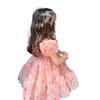 Dress Sweet Floral Rose Puff Sleeve Girls for 1-5Y