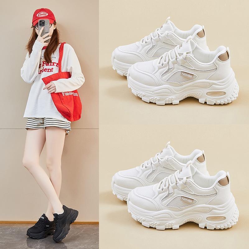 Spring Dad Shoes New Female Student Platform Sports Running Heightening Casual Shoes