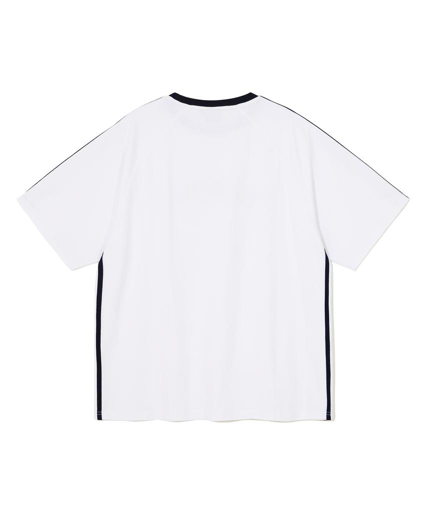 YALE Applique Taping Raglan Short Sleeve T-Shirt White