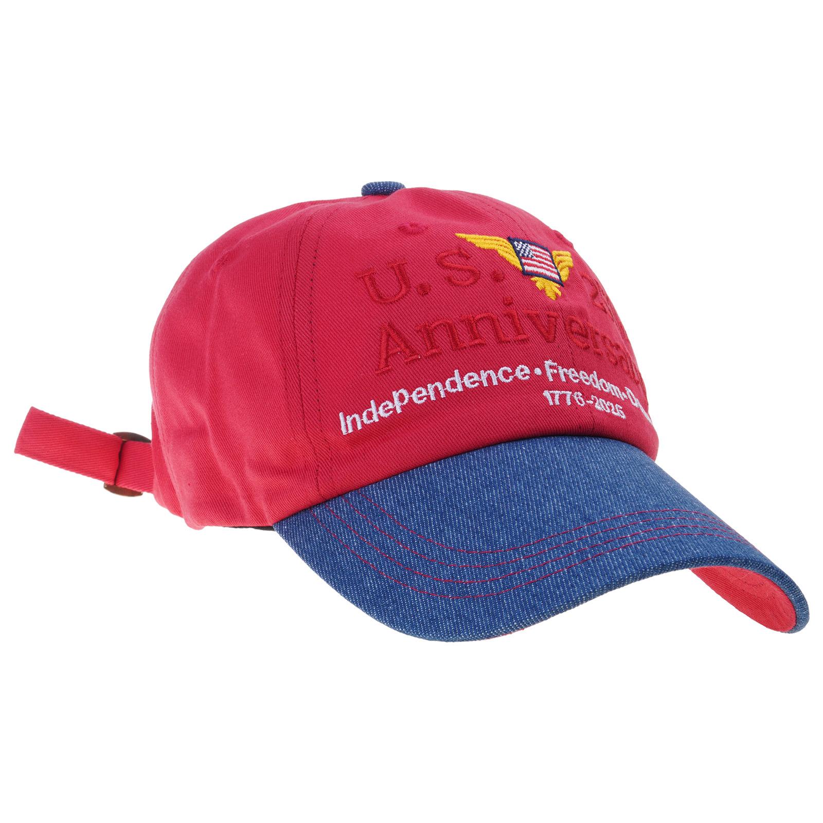Popular 250th American Anniversary Baseball Hat Breathable Fabric Commemorative Patriotic Hat for Outdoor Activity