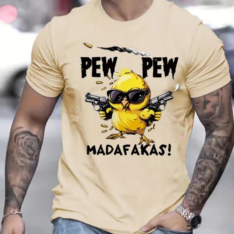 Summer Men's Casual Loose Oversized 3D Cartoon Printed Comfortable Round Neck Short Sleeved T-shirt Top