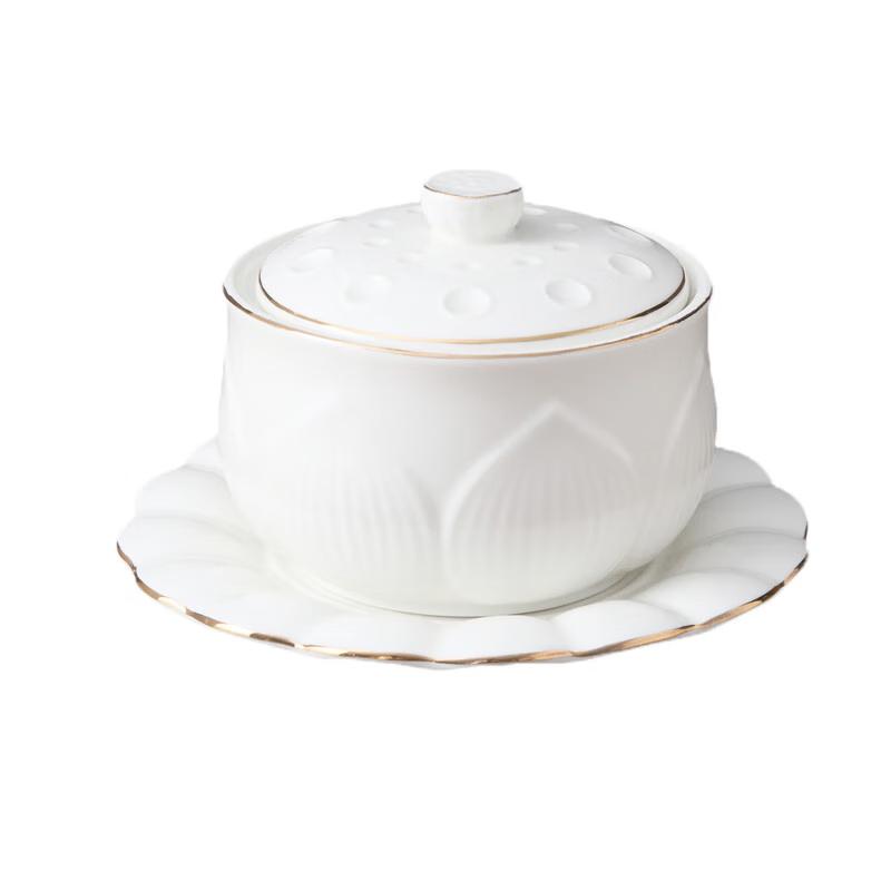 Homeglen Ceramic Double-Boiler Stew Pot with Lid