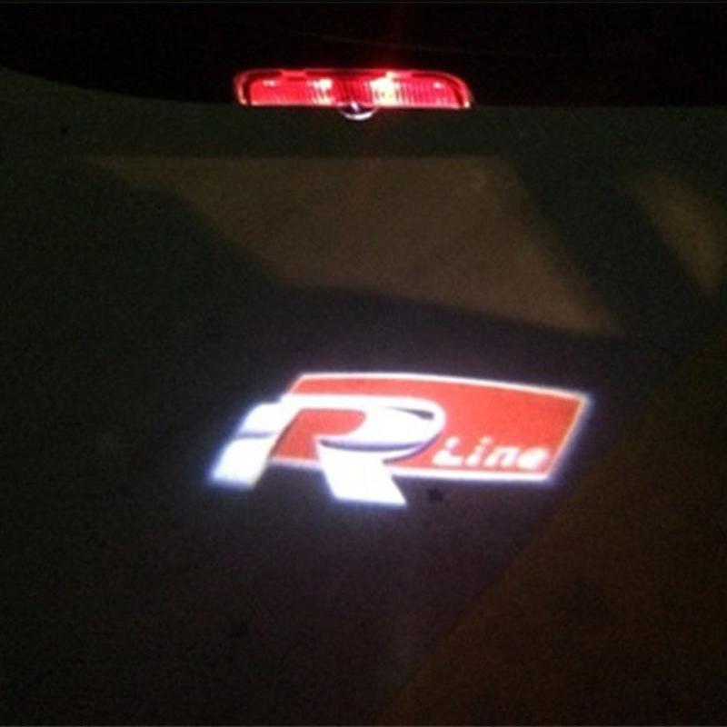 SVLHP1 2PCS LED Car Door Welcome Projector Lamp for VOLKSWAGEN VW GTI New RLINE POLO Jetta Touran Golf 5 6 7 Passat B6 B7 B8 B9 Touareg