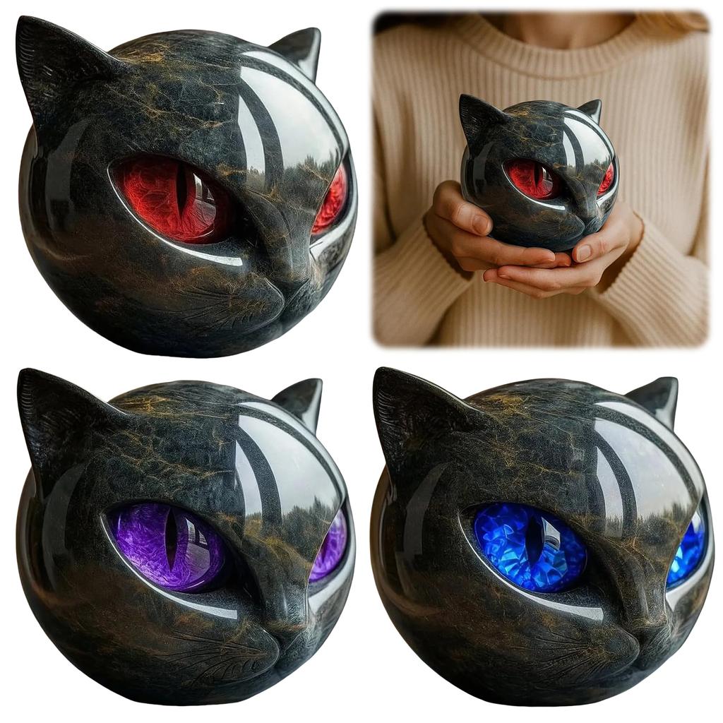 Halloween Svart Katt Skulptur Svart Katt Staty Konstverk Svart Katt Figurin Elegant Heminredning Gåvor till Kattälskare Kvinnor Män