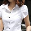 Women's Shirt Summer Women Top Female Black White Shirts Office Ladies Blouse OL Clothes Woman Short Sleeve Workwear
