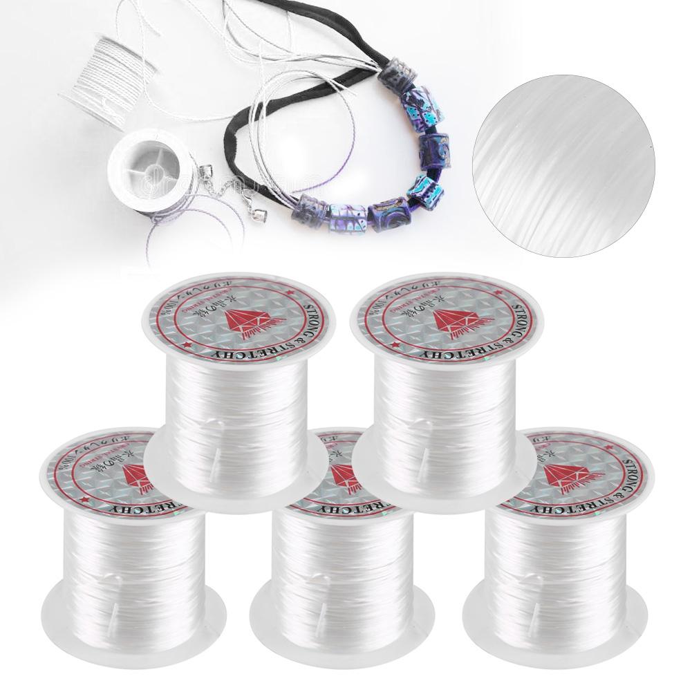 5 role Crystal Line margele sfoară sârmă bijuterii material fir elastic pentru bijuterii bricolaj (alb)