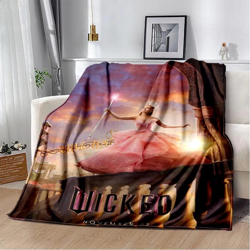 3D Glinda Musical Movie Wicked Cartoon Soft Plush Blanket,Flannel Blanket Throw Blanket for Living Room Bedroom Bed Sofa Cover