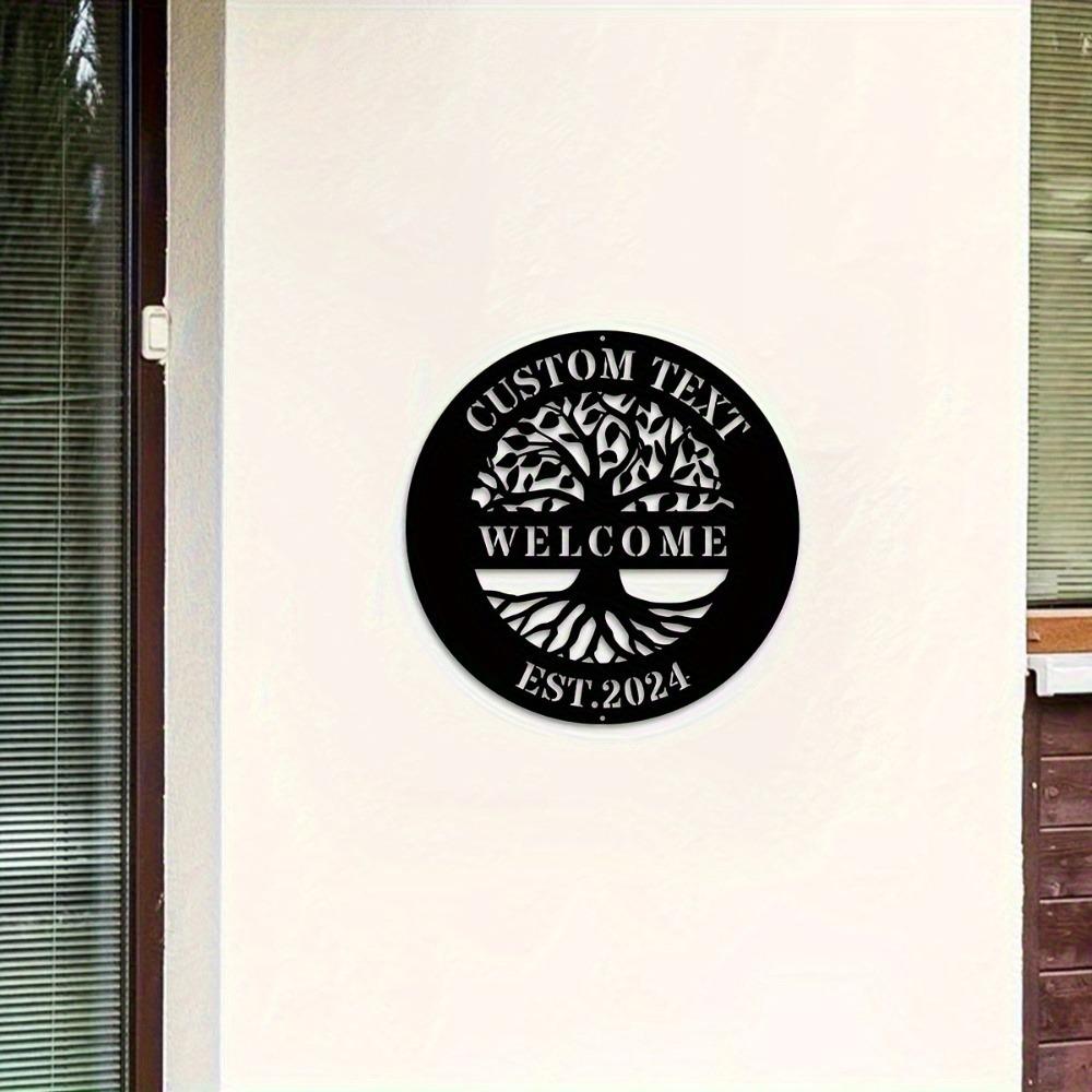Metal Wall Art Tree of Life Customizable Family Name House Number Sign