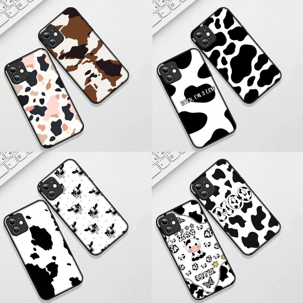 Cover for Samsung Galaxy S10 S8 S9 Plus A33 A34 A31 70 A71 A72 Note 20 9 8 S10E Casing Silicone Phone Case Cartoon Art Cow Print