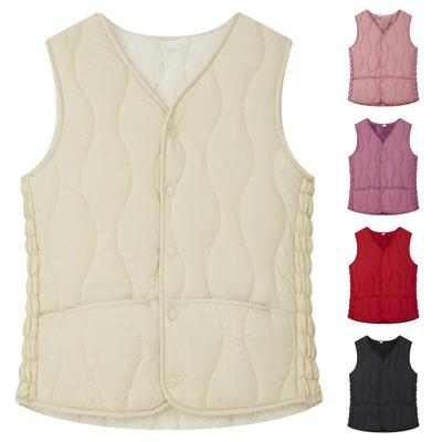 Vestă de damă căptușită caldă, ușoară, fără mâneci, vestă subțire, rezistentă la vânt, cu un singur piept, de culoare solidă, pentru toamna iarnă ținută zilnică