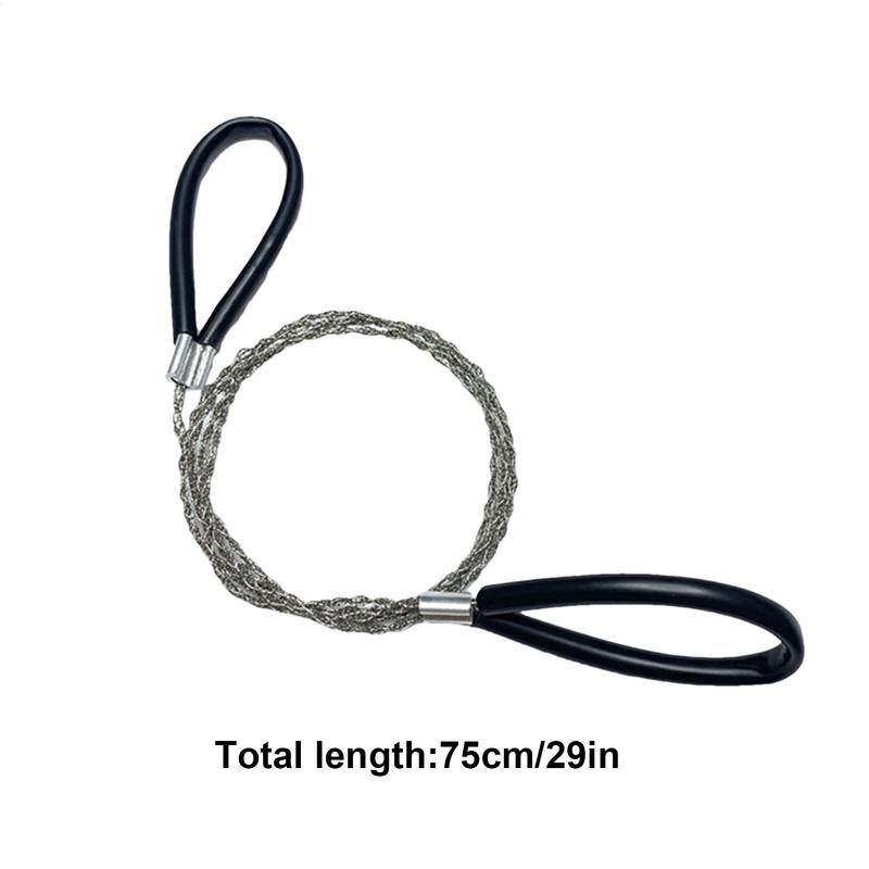 Portable Stainless Steel Wire Saw with Finger Handle Camping Hiking Pocket Manual Cutting Chain Saws Outdoor Survive Hand Tool