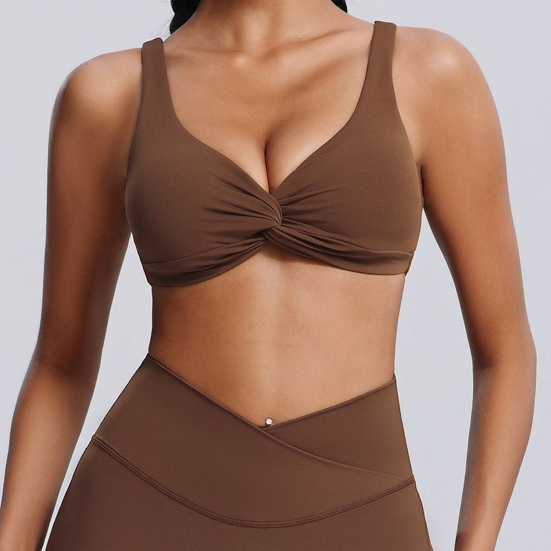 

Fashion New Arrival Nude Feel Sports Intimates Women s Sexy Kinky Bubble Wrap Yoga Bra Beauty Back with Chest Pad High Elastic Quick-Drying Eurocode (M) Coffee/Coffee