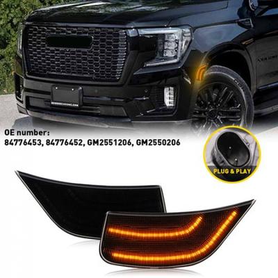 2pcs Smoked Bumper Front Side Marker Lights Amber For -23 GMC Yukon 84776453