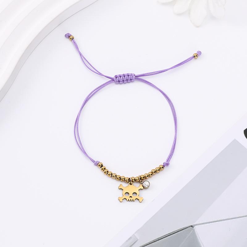 Retro Titanium Steel Skull Bracelet: European, American, Chinese Knot Christmas Halloween Charm for Students