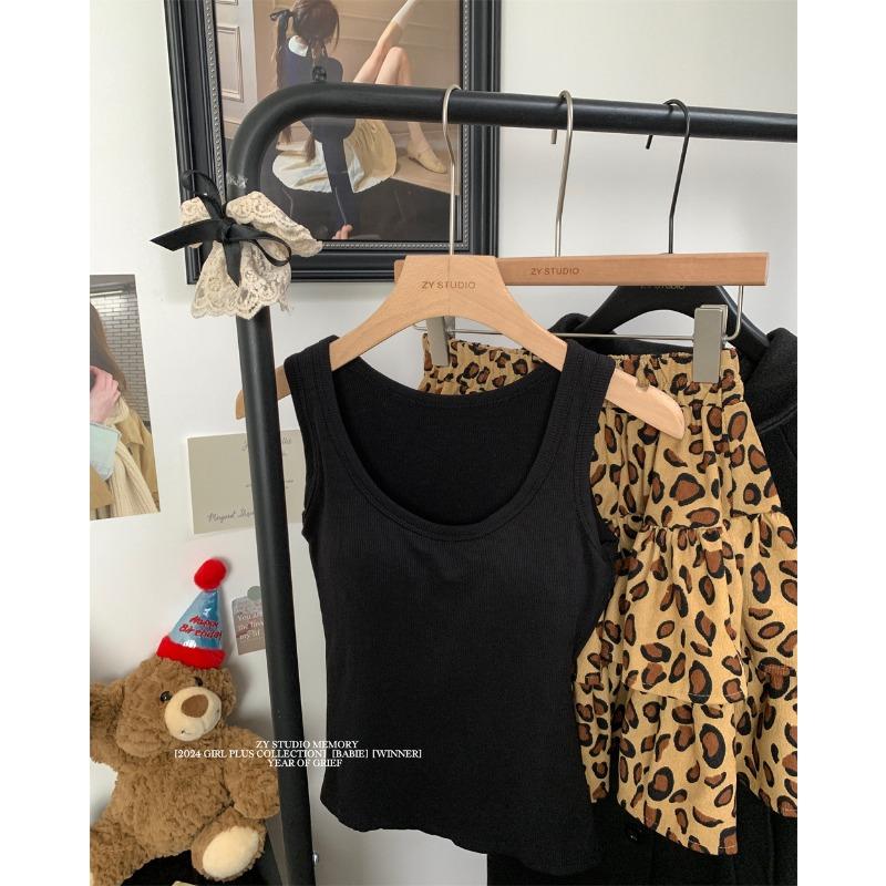 New Autumn and Winter Sleeveless Large Round Neck Human Cotton Ground Velvet Vest with Chest Pad Bottoms Solid Color All Matching Slimming