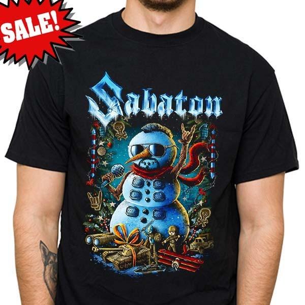 NEW Sabaton Band All The Way For Xmas Cotton Black S-5XL T Shirt US060 L