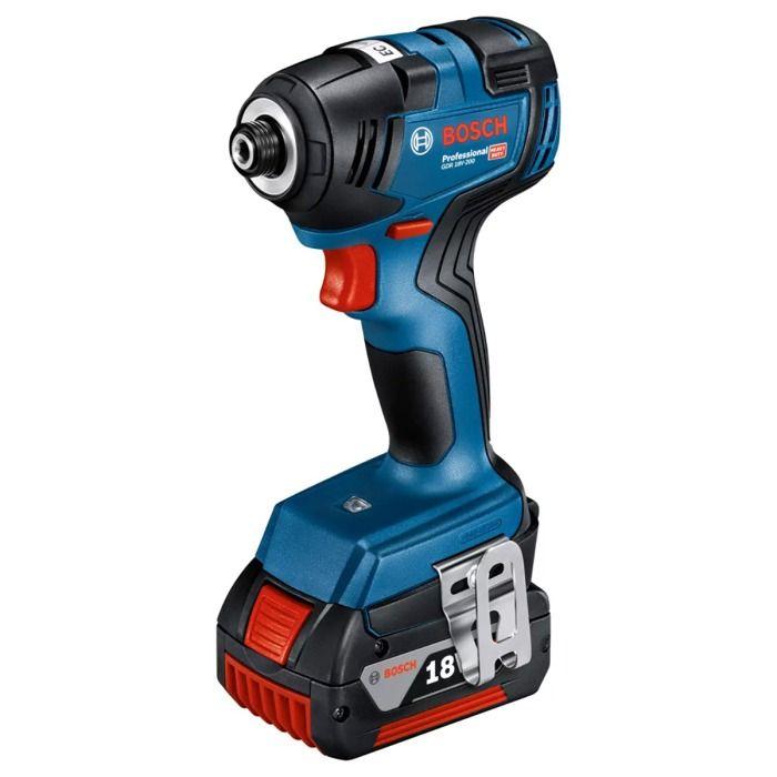 Visseuse à chocs gdr 18 v-200 c click/go - bosch - avec 2 batteries 18v 4.0 ah - chargeur - l boxx- 06019j2107