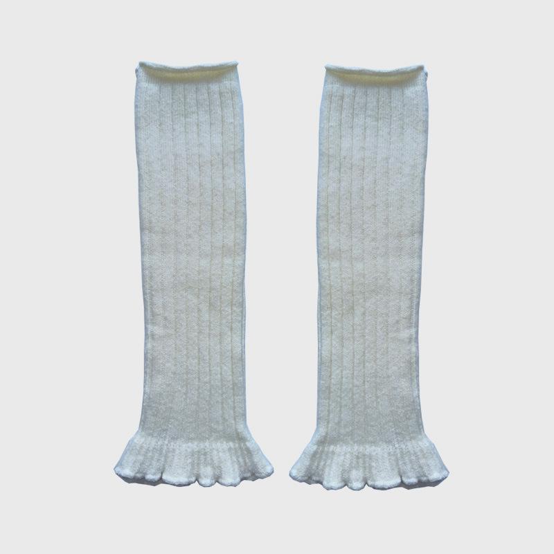 Weiche einfarbige Wollmischsocken im Ballettstil mit Spitze, gestrickt, mittelhoch, Y2K, Winter warm, Millennium-Frotteesocken, Kniestrümpfe für JK-Mädchen