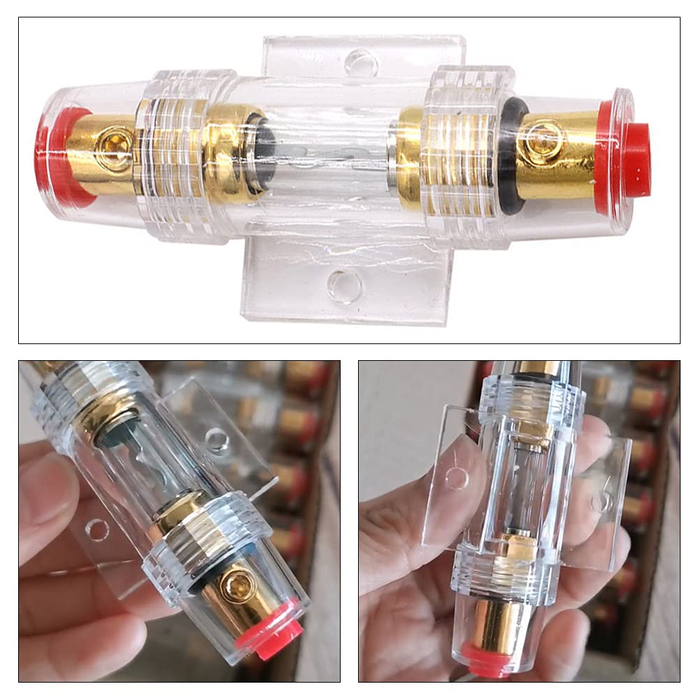 2pcs Fuse Holder Car Audio AGU Fuse Holder Car Audio Fuse Holder Car Audio with 60A Fuse Replacement