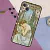 Alphonse Mucha Painted Case For iPhone 18 16 15 14 13 12 11 Pro Max Mini X XR XS Max 7 8 Plus 2 Bumper Cases Cover
