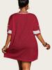 Women's Loose V-Neck Sporty Mesh T-Shirt with Digital Print