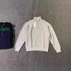 Felpa con cappuccio unisex in spugna con mezza zip ricamata e colletto alto