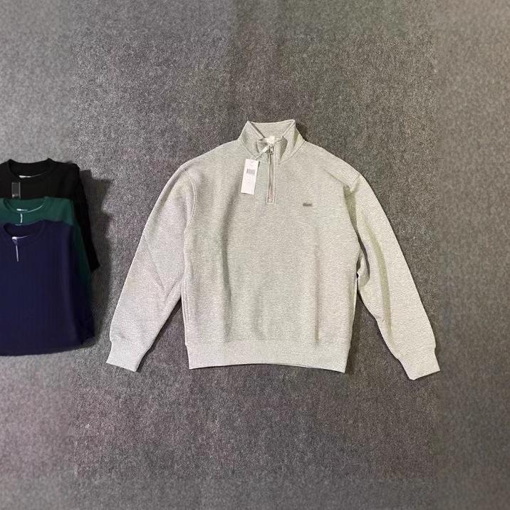 Felpa con cappuccio unisex in spugna con mezza zip ricamata e colletto alto