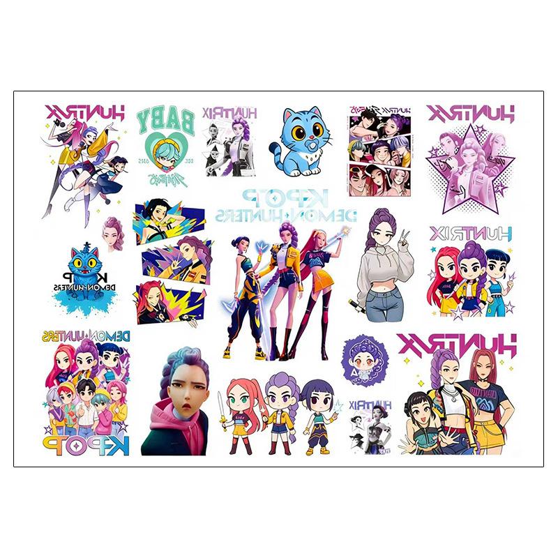 Kpop Witch Hunters Children'S Cartoon Tattoo Sticker Cute Color Girl Group Cos Transfer Sticker