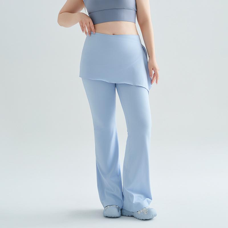 Women's High Waist Yoga Skirt Pants - Hip-Lifting Flare Trousers for Pilates & Fitness (Plus Size Available)