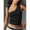 Summer  Hollow Irregular Neck Y2K Tank Tops Women Open Back Sexy Crop Tops T-shirt Casual Slim Fit Tanks Top For Women 30598
