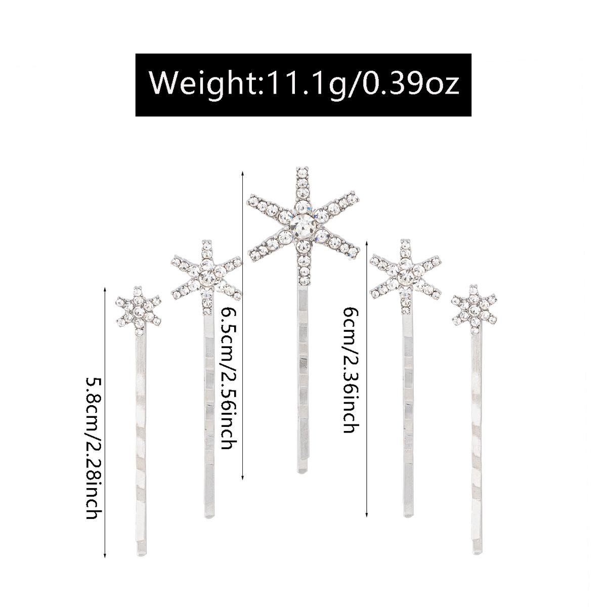 

Alloy snowflake headgear European and American e-commerce rhinestone jewelry fashion autumn and winter women s diamond hairpin set