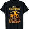 Funny Christian Drummer Art For Men Women Drum Player Lover T-Shirt(1)