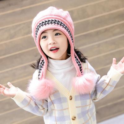 Kids Autumn Winter Warm Elastic Soft Ear Protection Knitted Hats Cute And Versatile Beanie Hat For Girls