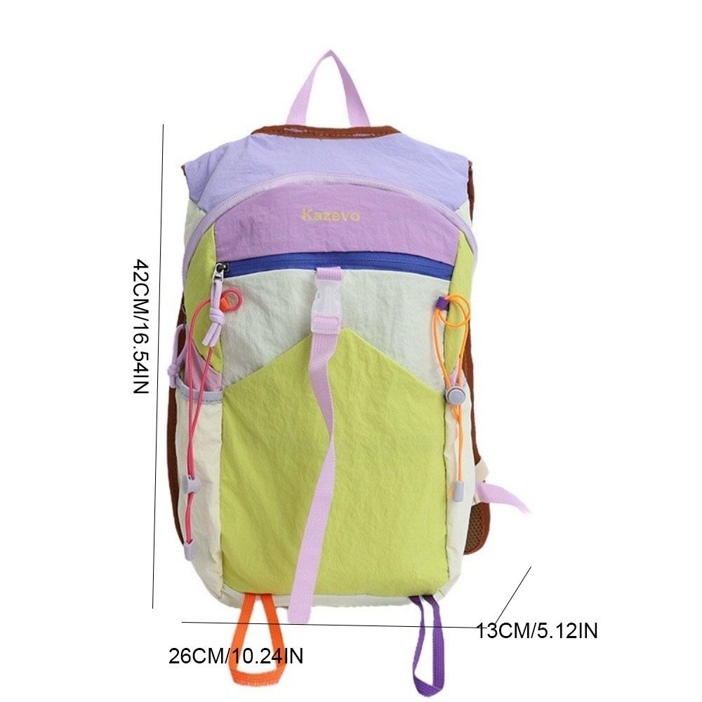 Zaino da Viaggio Multicolore Zainetto da Giorno in Nylon Zaino Portatile da Esterno Donna