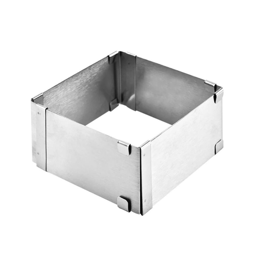 DIY Stainless Steel Baking Mould Square Dessert Baking Mould Adjustable Cake Mold  Cake Shop