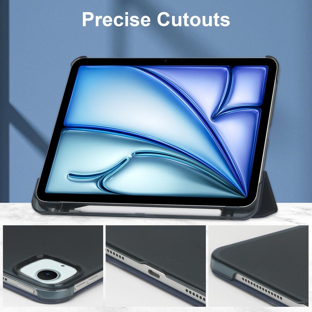 Για iPad Air 11 (2025)/(2024) Θήκη PU Δέρμα Έξυπνη Κάλυψη Tablet Ομαλή Ματ Πλάτη, Ενσωματωμένη Βάση Στυλό