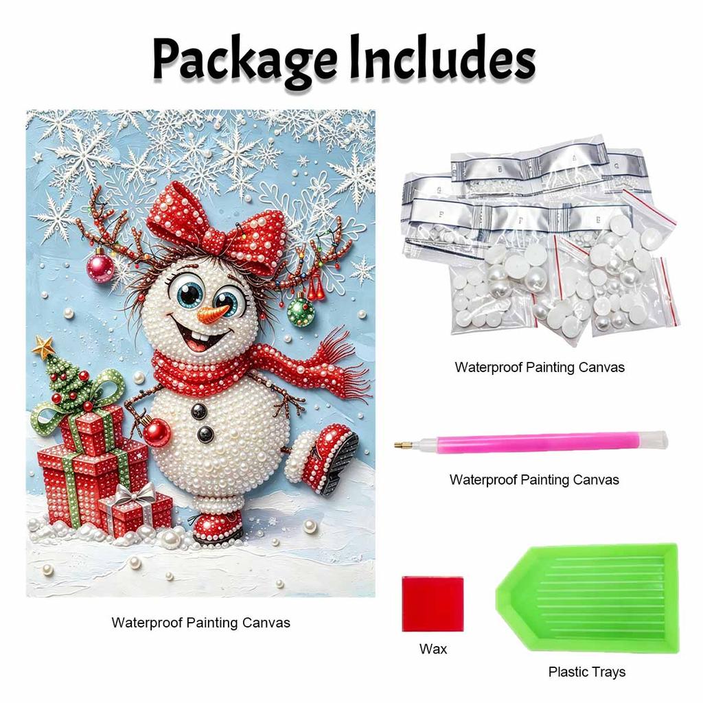 Christmas Pearl Painting Kit Handmade DIY Snowman And Gift Box Home Decoration Painting