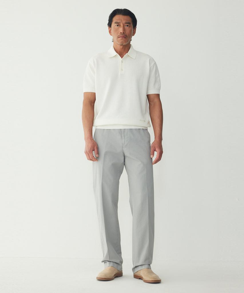 MAN ON THE BOON Textured Short Polo_White 4716113023