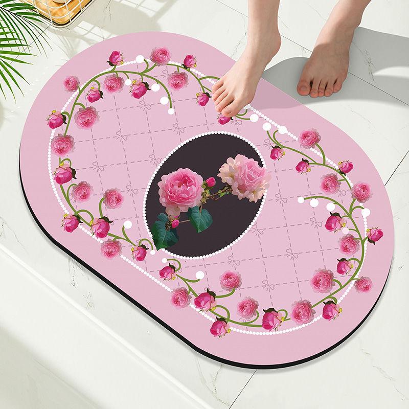 Badezimmer Diatomeenerde Bodenmatte Eingangstürmatte Toilettentürmatte Toilettenwasseraufnahme Rutschfeste Fußmatte Toilettenteppich 40X60cm 15.7X23.6in