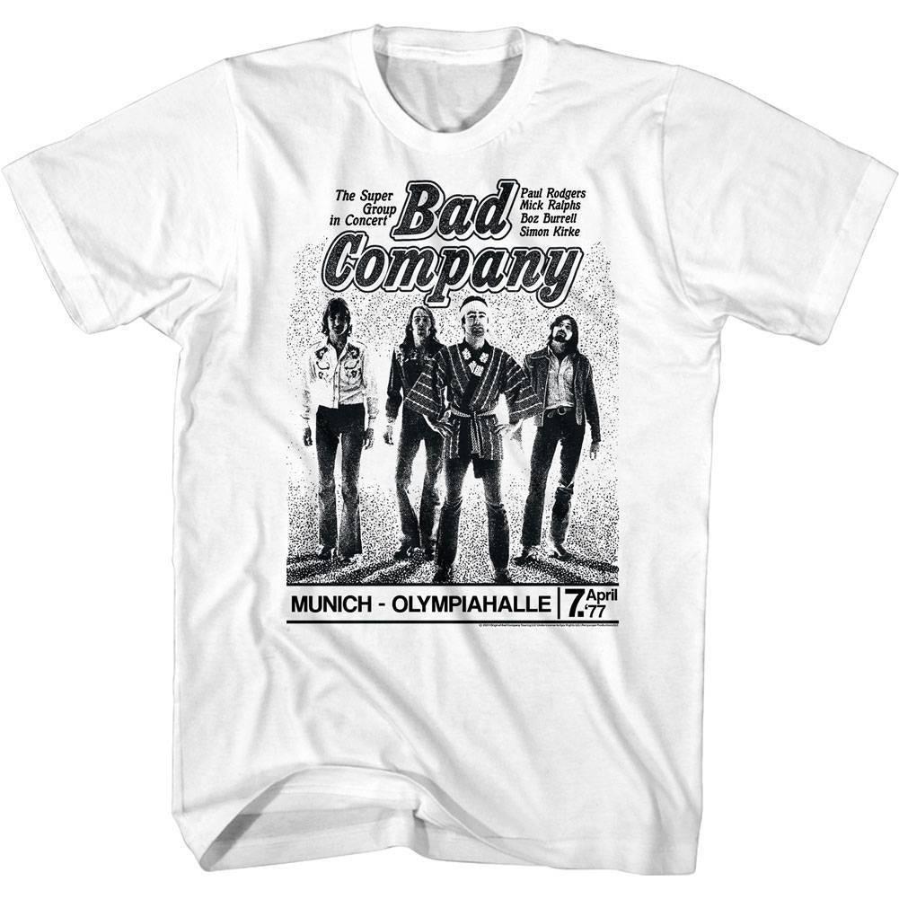 Bad Company Munich Concert 77 Cotton White S-5XL T Shirt All Size CM473 XXL