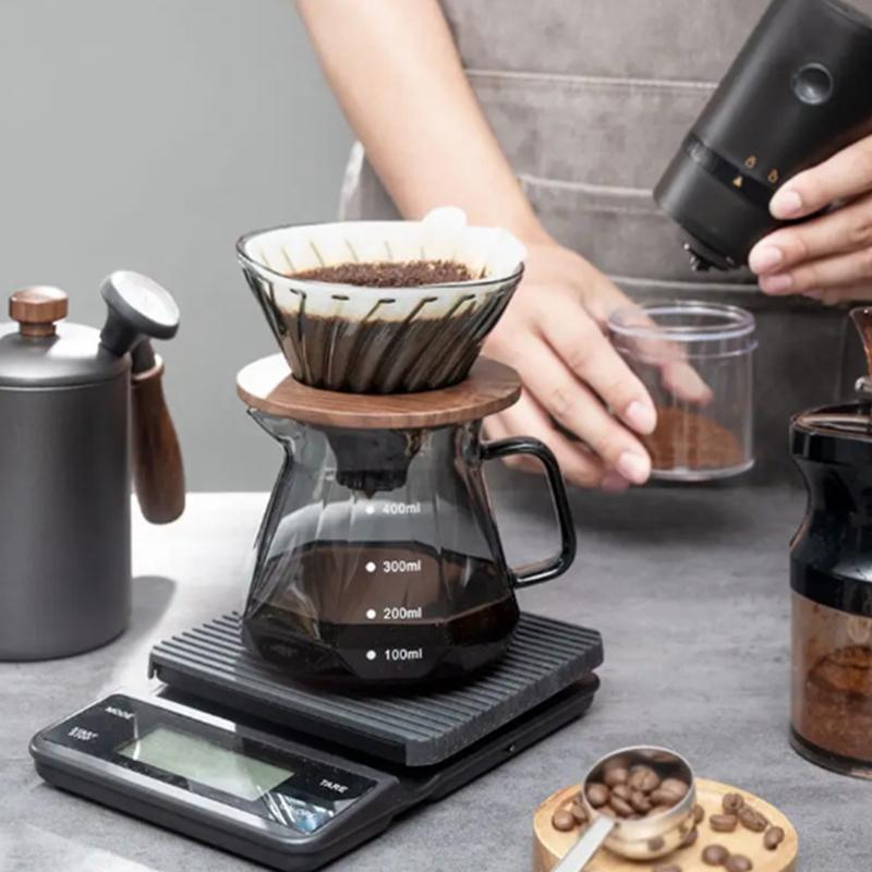Glass Coffee Filter Cups and Espresso Filter Paper Set Reusable Cone Pour Over Coffee Dripper Filters Accessorie