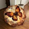 1pc Umbrella Featuring a Butterfly And Floral Design - Perfect for Home, Travel, And Outdoor Use. This Compact, Three-Fold Umb