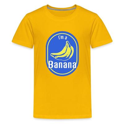 Sunt o Banană Fruct Autocolant Costum Leneș de Halloween Cămașă Premium pentru Copii