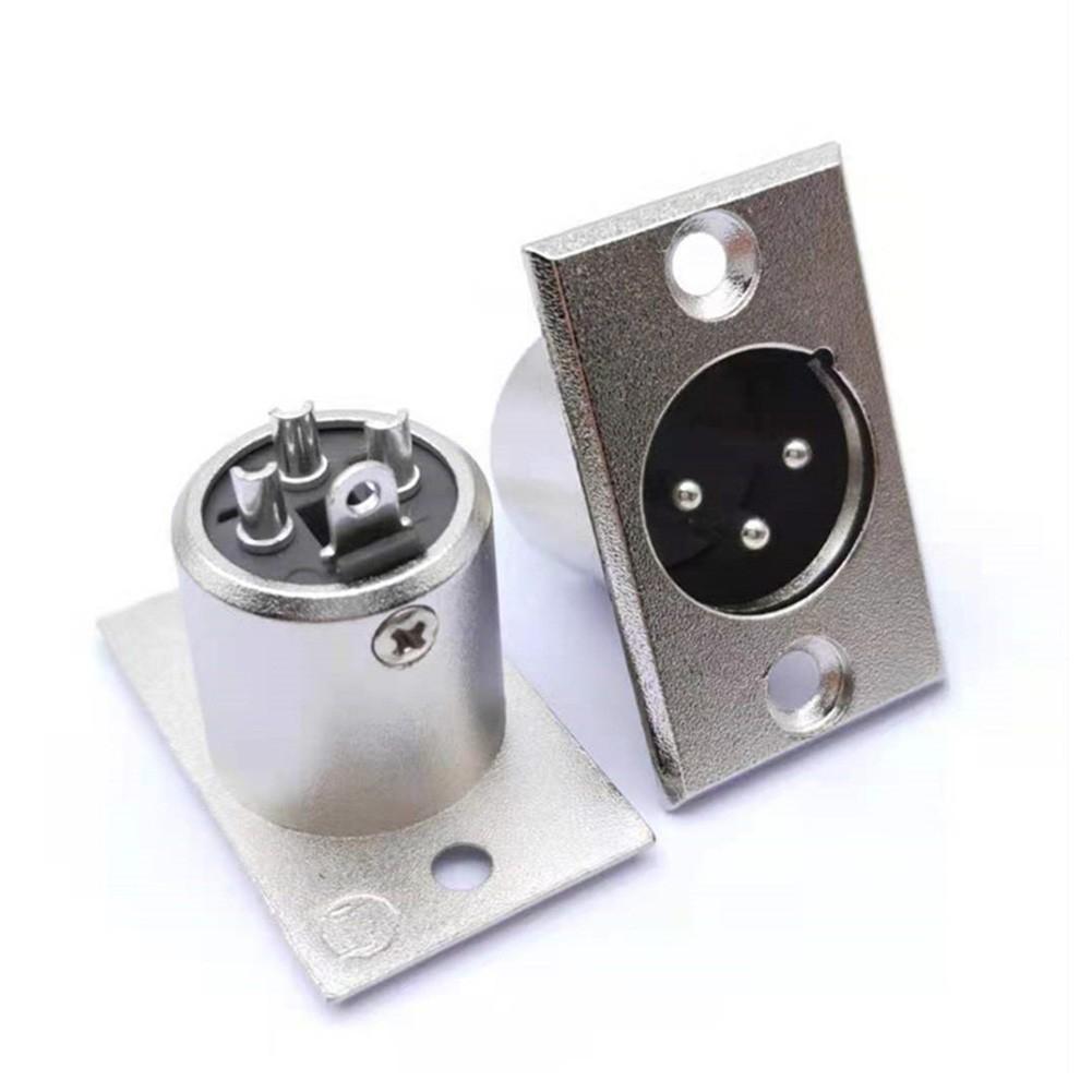 2pc XLR 3-Pin Male Female Alloy Socket Panel Mount Chassis Microphone Audio Conn