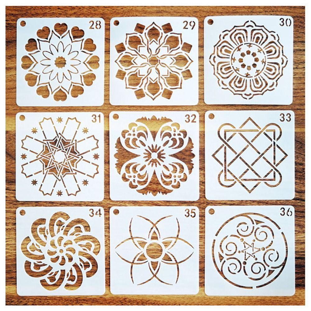 36/56Pcs Reusable Mandala Dot Painting Templates Creative Dot Painting Stencils Wall Spray Art