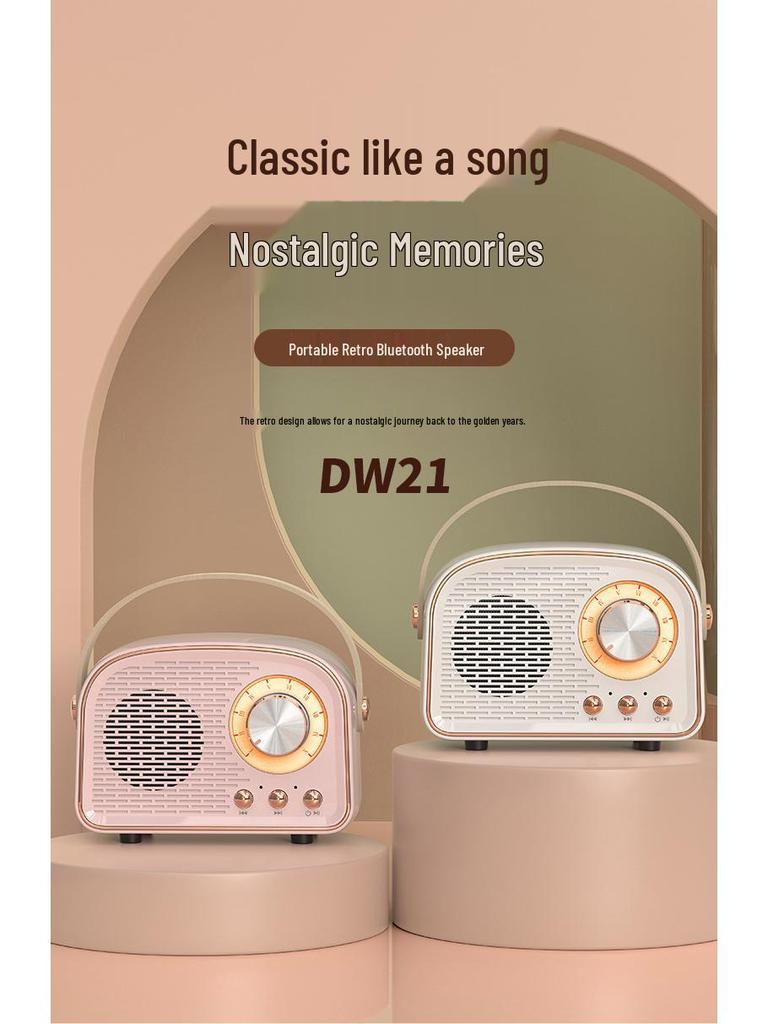 Retro Mini Portable Bluetooth Speaker for Women - Ideal Gift for Students